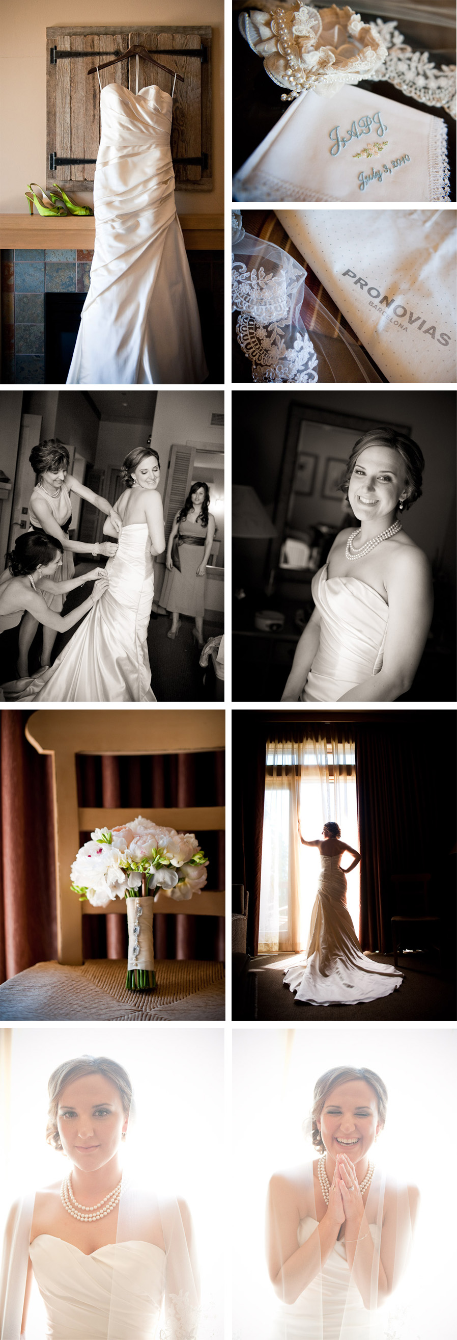 Bride is photographed getting ready at Suncadia Resort in Cle Elum