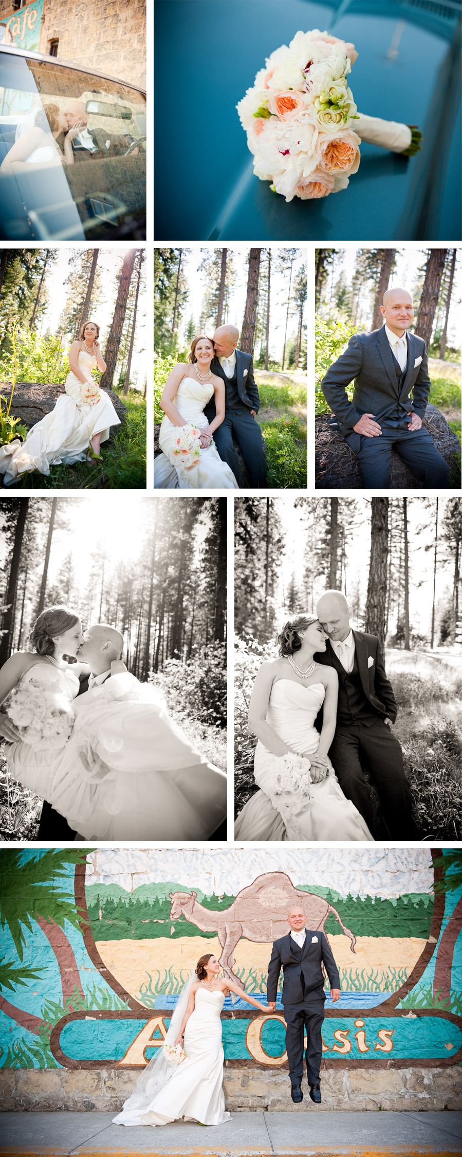 Bride and Groom wedding portraits at Suncadia Resort by Seattle Photographer