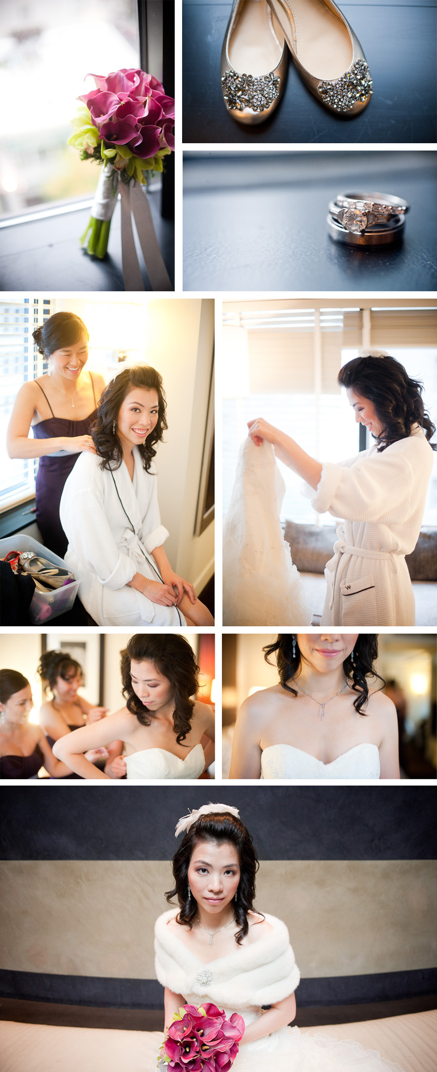 Seattle Wedding Photographer photographs the bride getting ready.