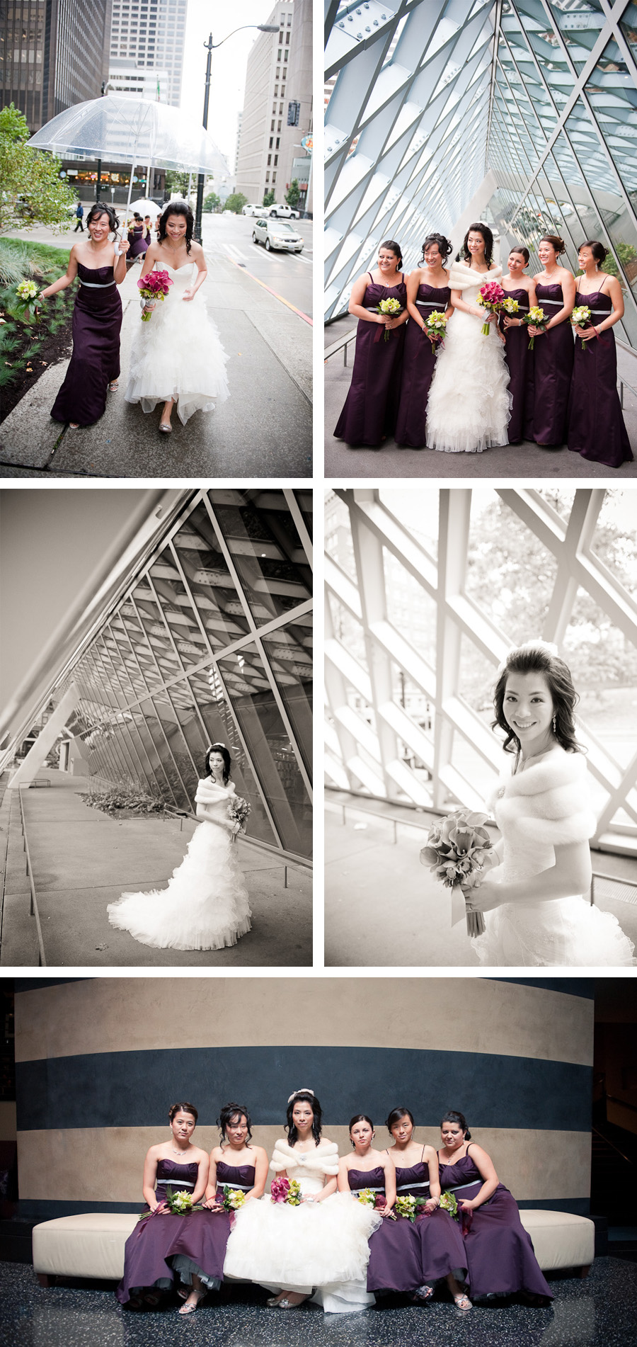 Seattle Photographer does bridal portraits at Library.