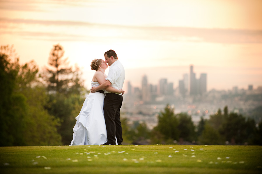 Seattle Skyline Wedding Portrait