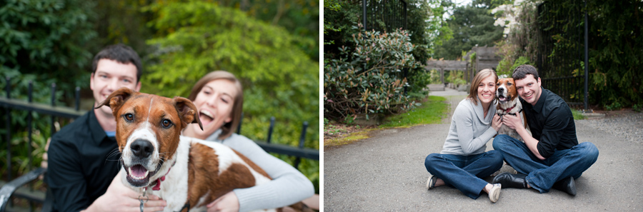 Engaged Seattle couple takes engagement pictures with their dog