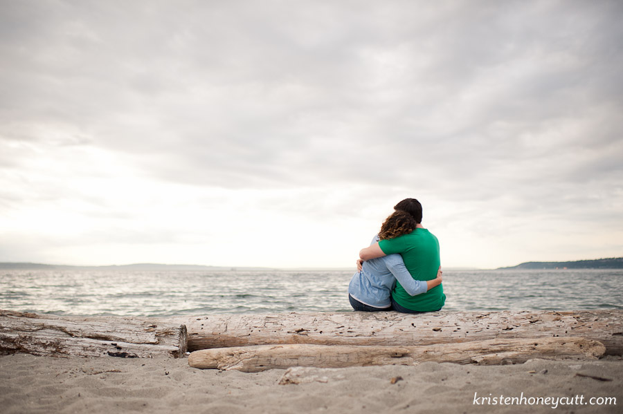 beach, water, and sky- scenic engagment portraits