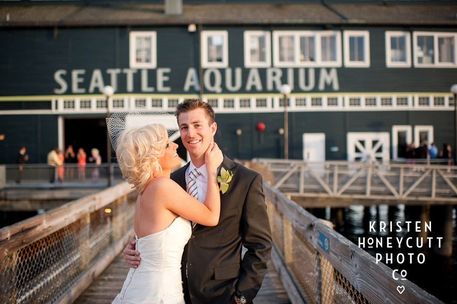 Bride and Groom at Seattle's water front