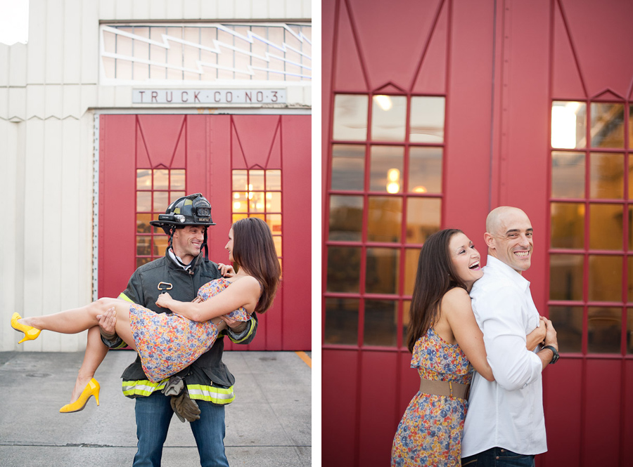 Engagement session in Seattle at Fire House