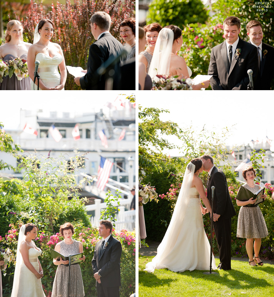 Roche Harbor Wedding ceremony in formal gardens