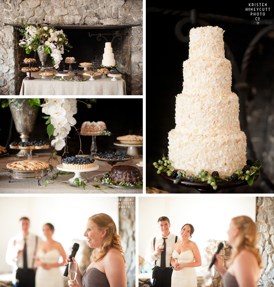 elaborate dessert table at Roche Harbor styled by Steven Moore Designs