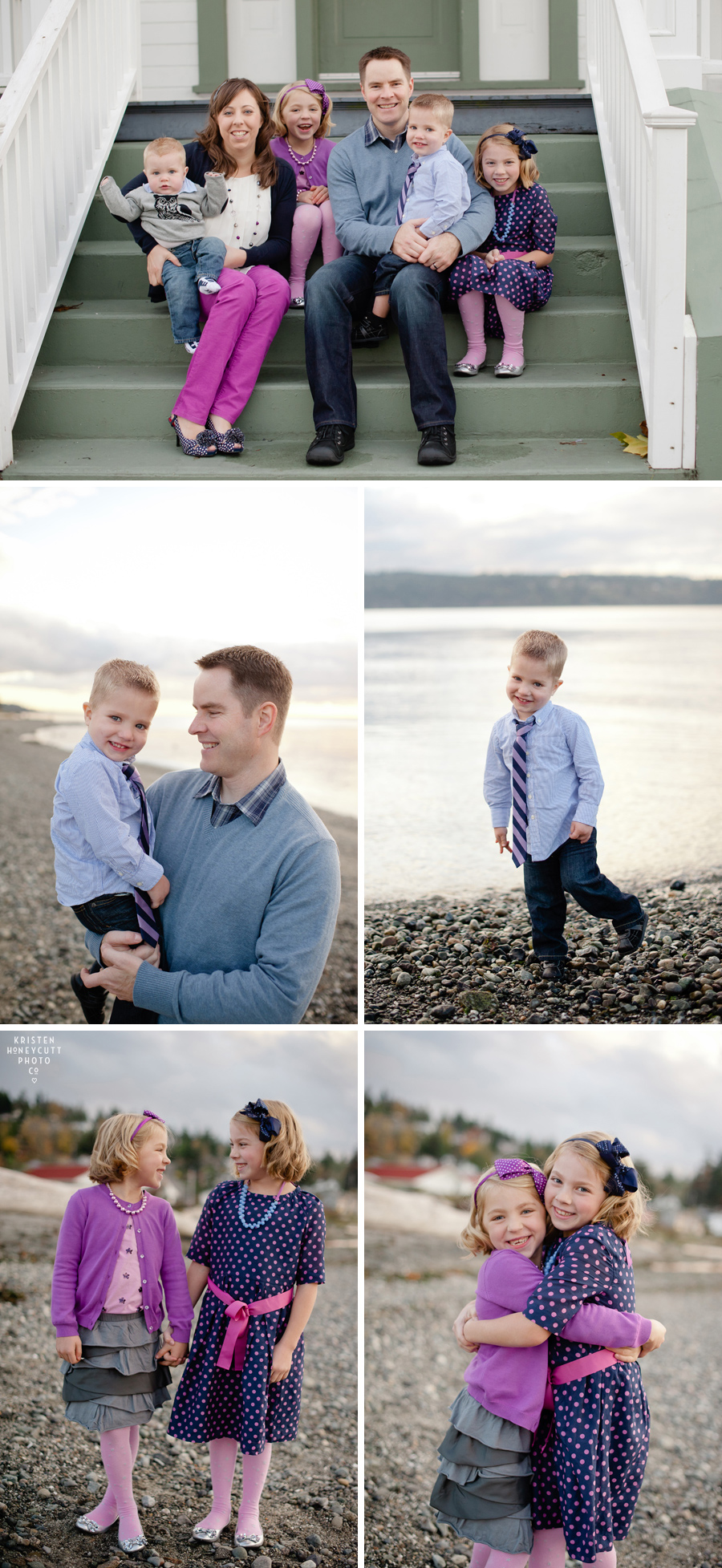 Sunset Family Session at lighthouse beach by Kristen Honeycutt Photo Co.
