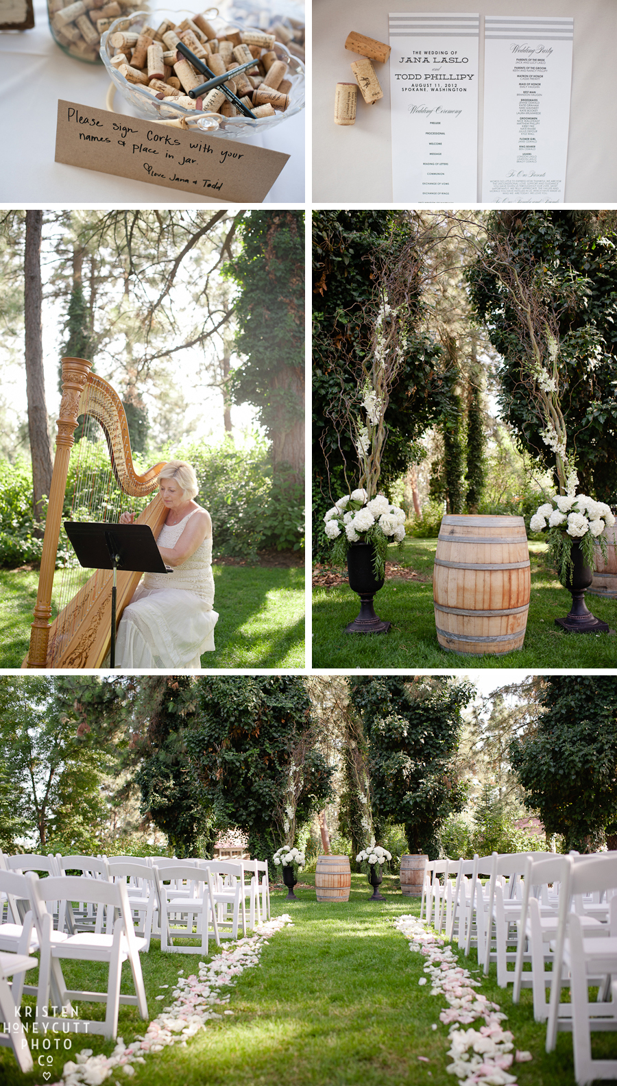 outdoor ceremony at arborcrest winery by kristen honeycutt