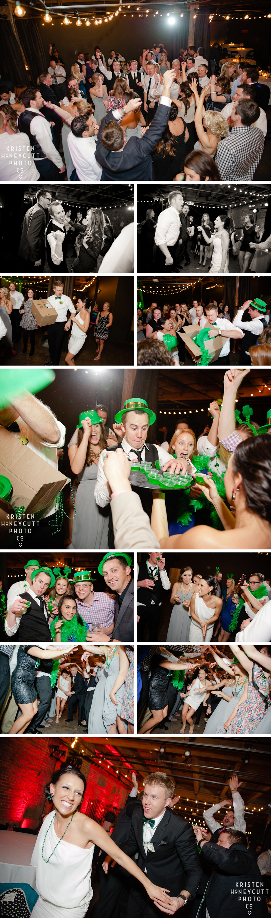 St. Patricks day party at wedding reception in Seattle