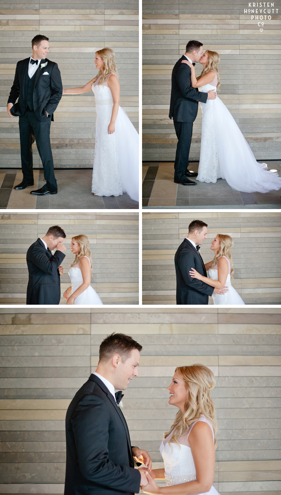 First look of the wedding day at the Four Seasons Seattle