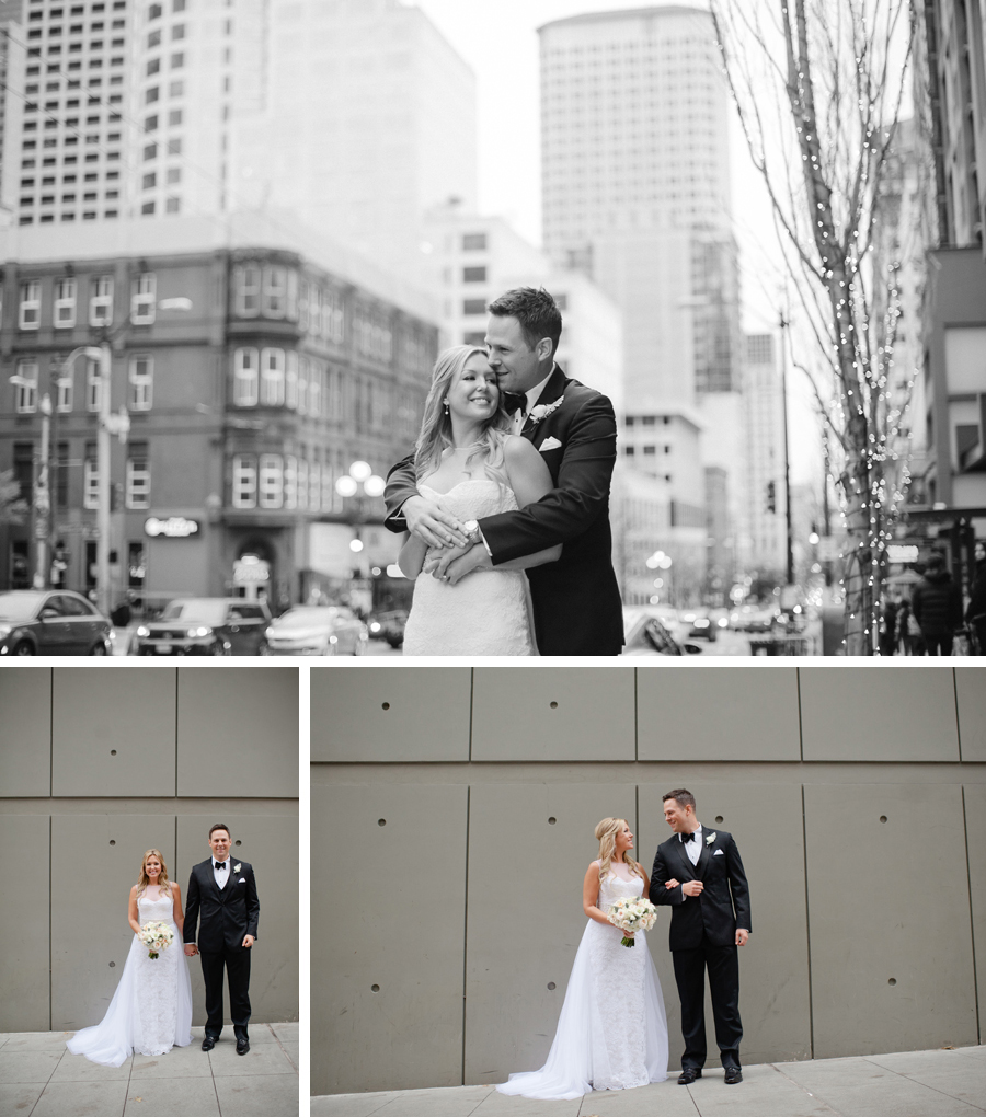 Bride and Groom in downtown Seattle