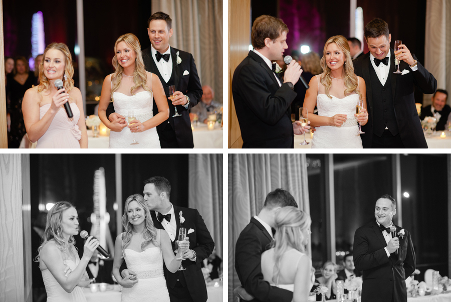 bridal party toasts at seattle wedding reception