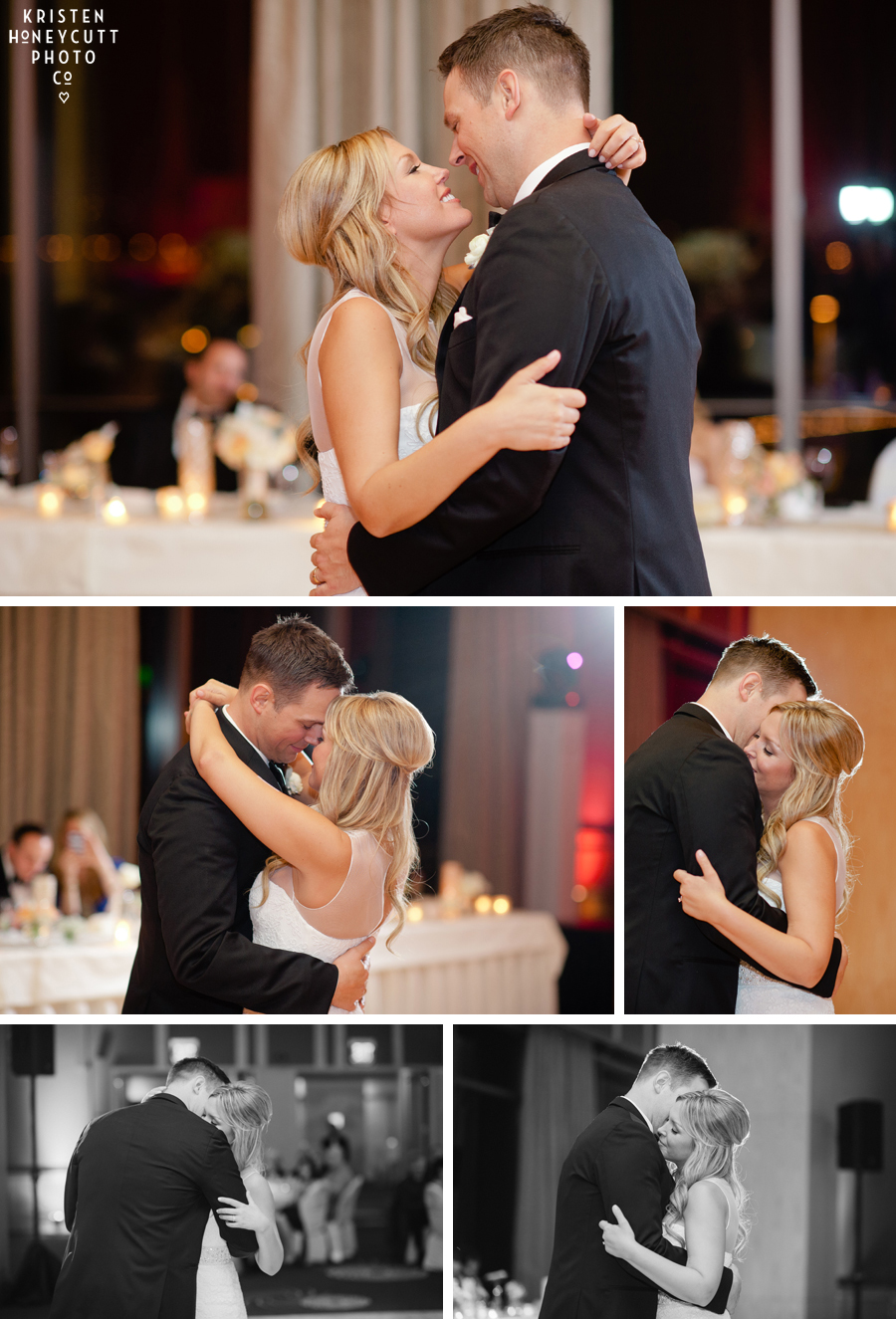 first dance by the bride and groom at Seattle's Four Seasons