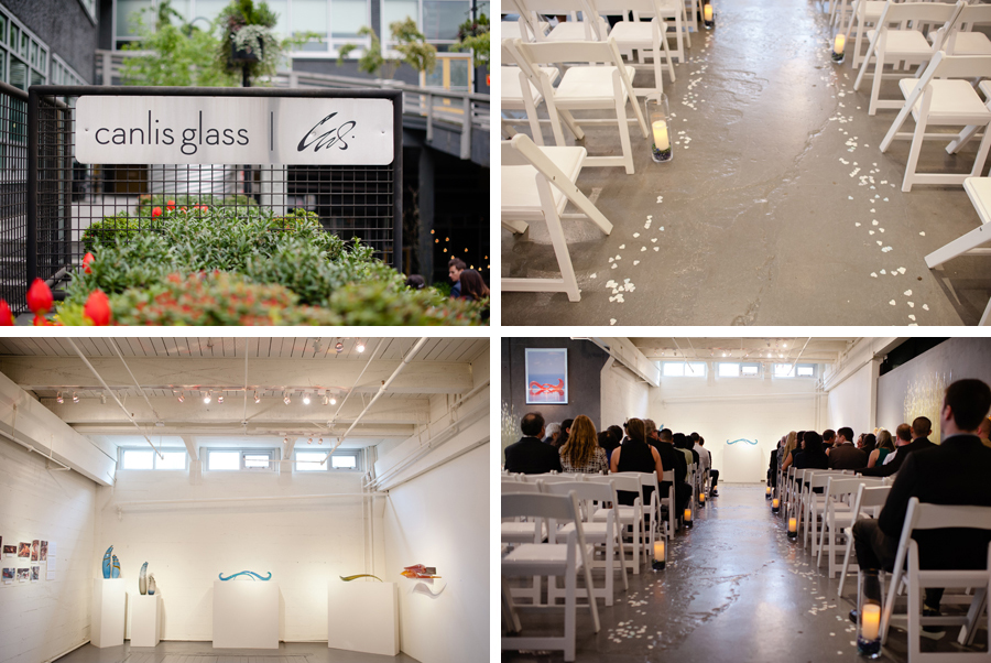 Intimate urban wedding ceremony at Canlis Glass Museum in Seattle