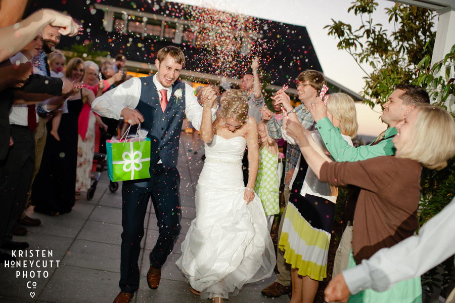 Grand Exit from Wedding with Colorful Sprinkles