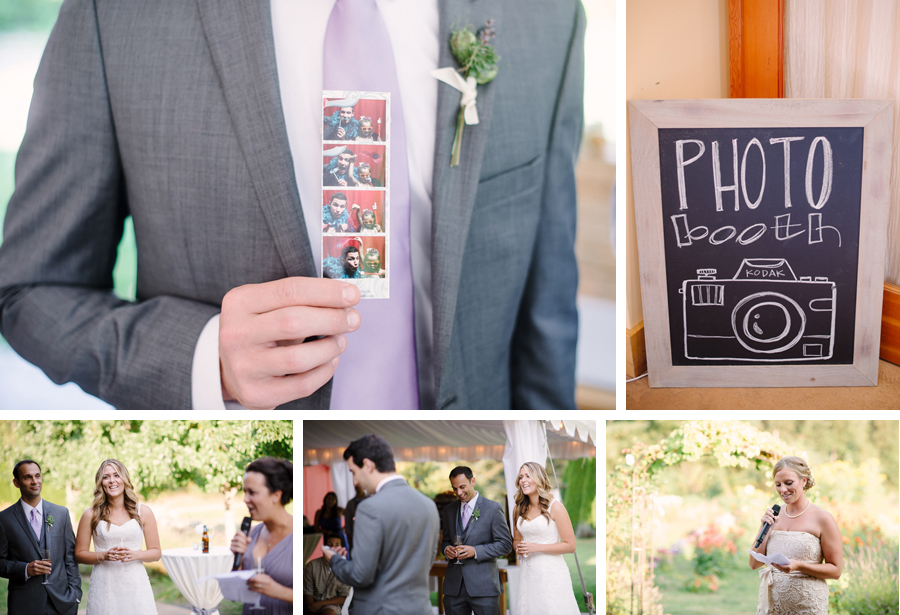 Photo Booth and toasts at Farm Kitchen wedding reception
