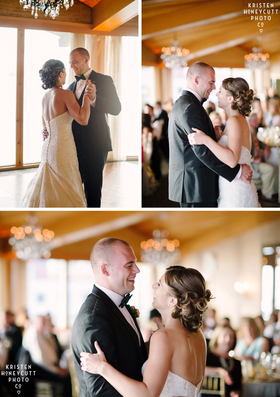 Bride and Groom's First Dance at the Edgewater Hotel by Kristen Honeycutt Photo Co