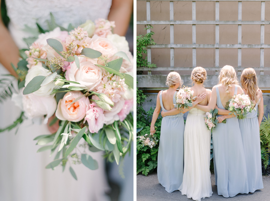 Seattle Wedding and UW Center for Urban Horticulture with peonies and bohemian bridesmaid dresses from Show Me Your Mumu