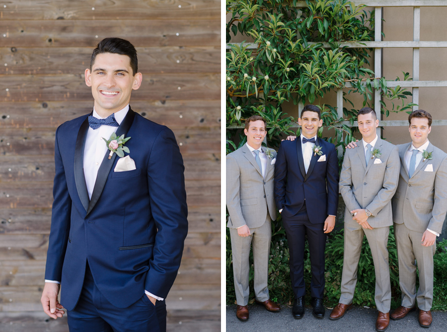 Groom and Groomsmen at Seattle Wedding venue Center for Horticulture